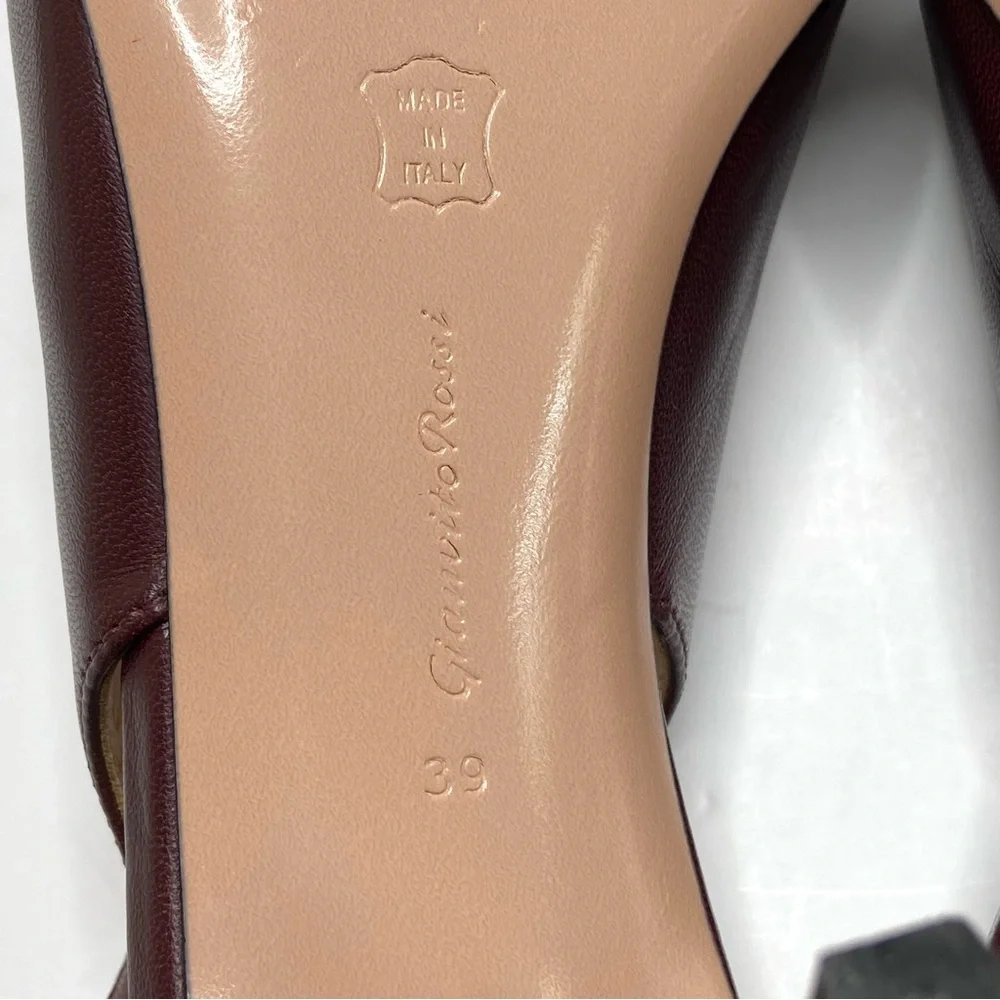 Gianvito Rossi Leather Cap Toe Slingback Size 39